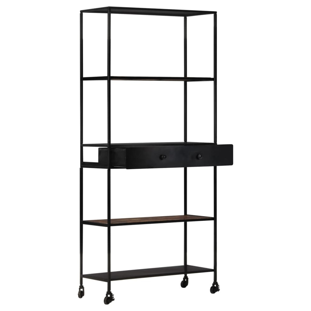 vidaXL Bibliotecă, 80x35x180 cm, lemn mango nefinisat & fier