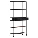 vidaXL Bibliotecă, 80x35x180 cm, lemn mango nefinisat & fier vidaXL Bibliotecă, 80x35x180 cm, lemn mango nefinisat & fier
