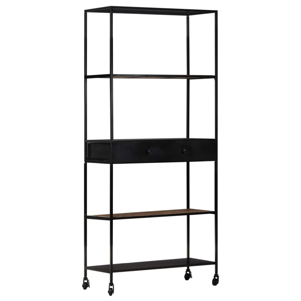 vidaXL Bibliotecă, 80x35x180 cm, lemn mango nefinisat & fier