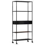 vidaXL Bibliotecă, 80x35x180 cm, lemn mango nefinisat & fier vidaXL Bibliotecă, 80x35x180 cm, lemn mango nefinisat & fier
