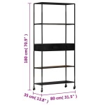 vidaXL Bibliotecă, 80x35x180 cm, lemn mango nefinisat & fier vidaXL Bibliotecă, 80x35x180 cm, lemn mango nefinisat & fier