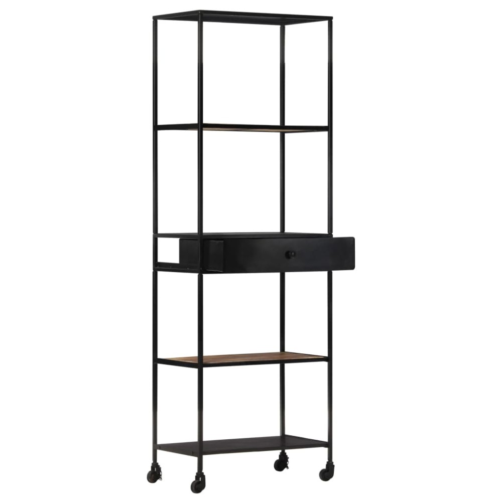 vidaXL Bibliotecă, 60x35x180 cm, lemn mango nefinisat & fier