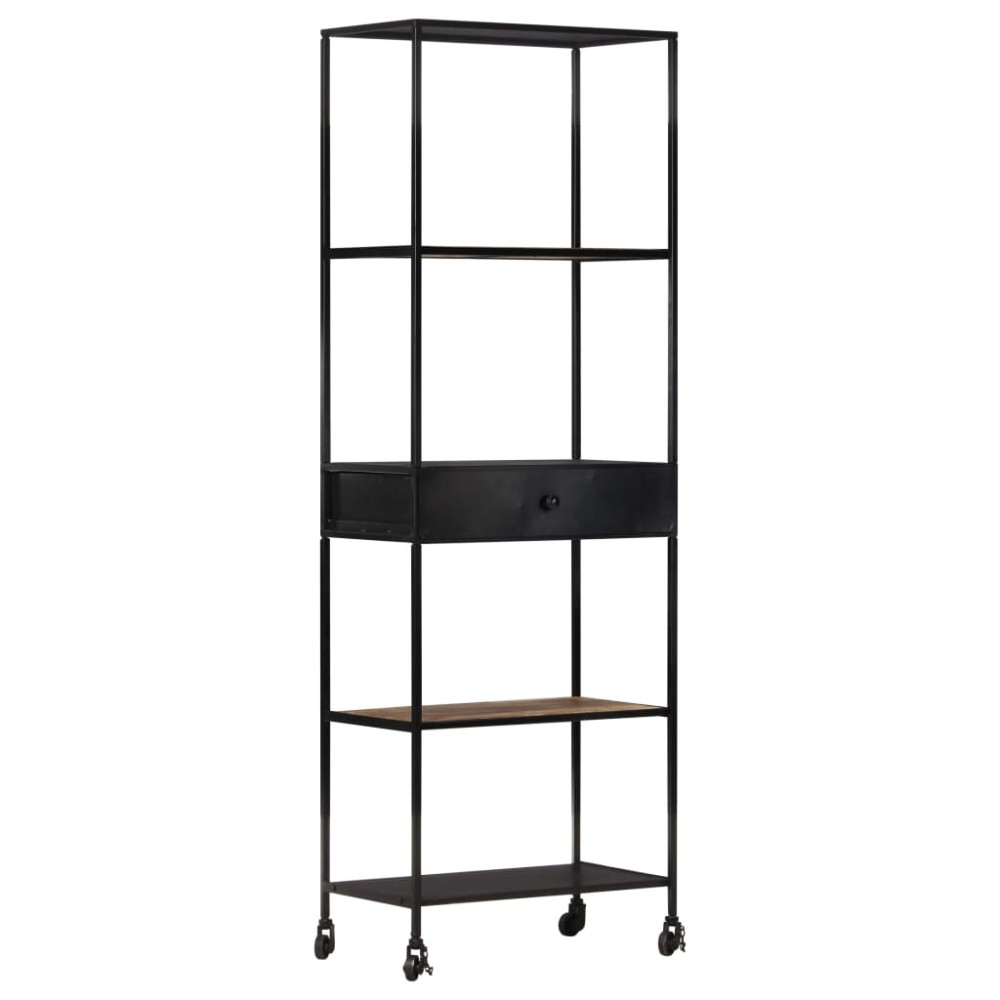 vidaXL Bibliotecă, 60x35x180 cm, lemn mango nefinisat & fier