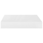 vidaXL Rafturi de perete, 2 buc., alb extralucios, 23x23,5x3,8 cm, MDF