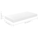 vidaXL Raft de perete suspendat, alb extralucios, 50x23x3,8 cm, MDF