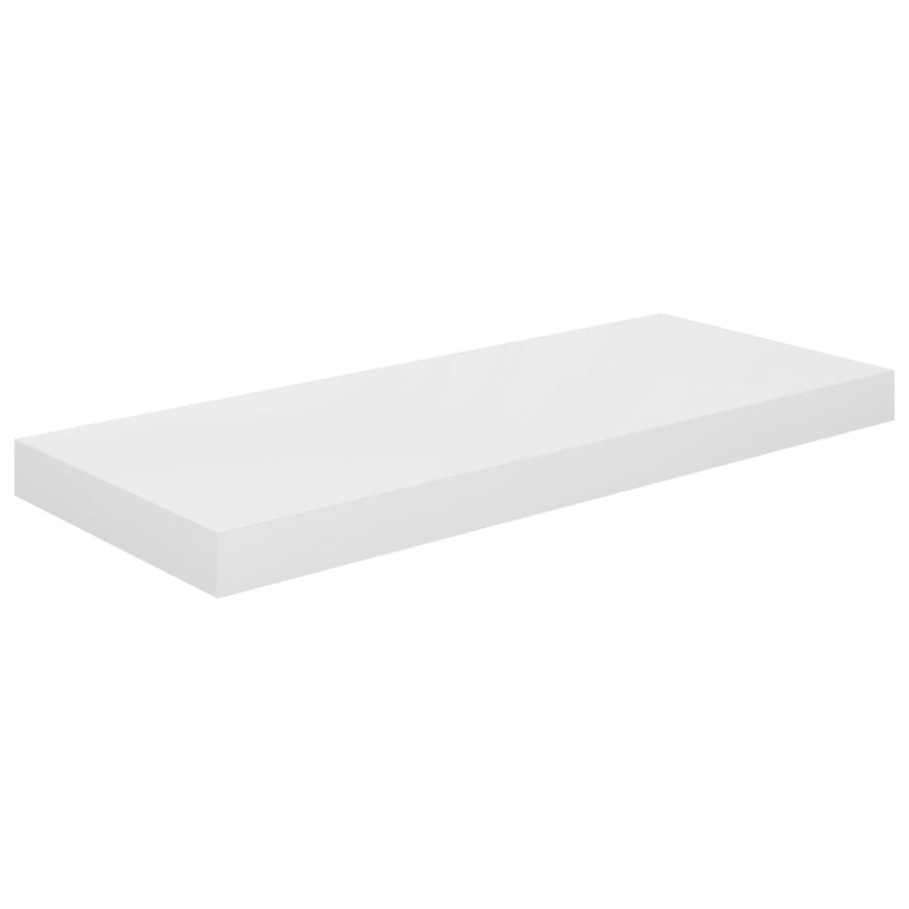 vidaXL Raft de perete suspendat, alb extralucios, 60x23,5x3,8 cm, MDF