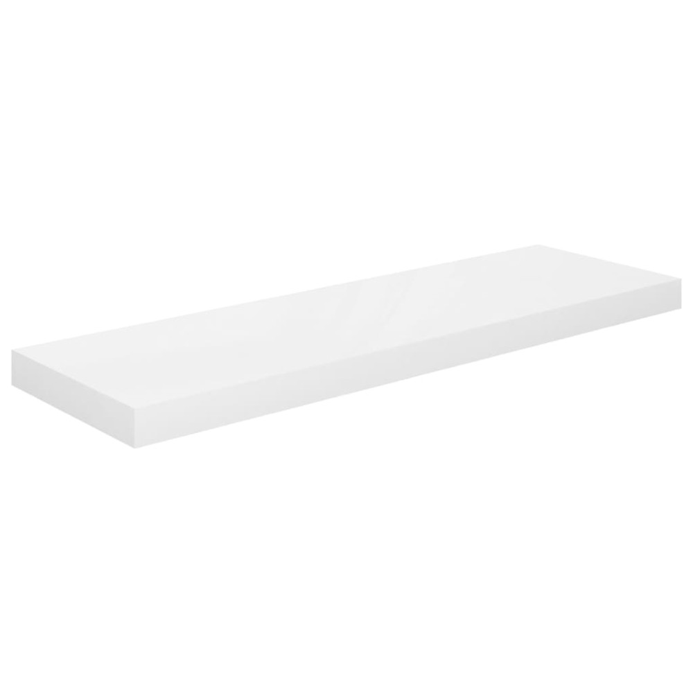 vidaXL Raft de perete suspendat, alb extralucios, 80x23,5x3,8 cm, MDF
