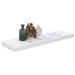 vidaXL Raft de perete suspendat, alb extralucios, 80x23,5x3,8 cm, MDF