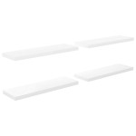 vidaXL Rafturi de perete, 4 buc., alb extralucios, 80x23,5x3,8 cm, MDF