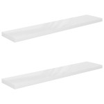 vidaXL Rafturi de perete, 2 buc., alb extralucios, 120x23,5x3,8 cm MDF vidaXL Rafturi de perete, 2 buc., alb extralucios, 120x23,5x3,8 cm MDF