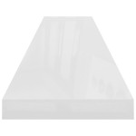 vidaXL Rafturi de perete, 2 buc., alb extralucios, 120x23,5x3,8 cm MDF vidaXL Rafturi de perete, 2 buc., alb extralucios, 120x23,5x3,8 cm MDF