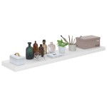 vidaXL Rafturi de perete, 2 buc., alb extralucios, 120x23,5x3,8 cm MDF vidaXL Rafturi de perete, 2 buc., alb extralucios, 120x23,5x3,8 cm MDF