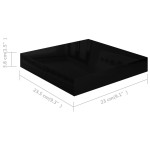 vidaXL Raft de perete suspendat negru extralucios, 23x23,5x3,8 cm, MDF
