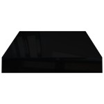 vidaXL Rafturi de perete, 2 buc., negru extralucios, 40x23x3,8 cm, MDF