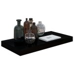 vidaXL Rafturi de perete, 2 buc., negru extralucios, 50x23x3,8 cm, MDF vidaXL Rafturi de perete, 2 buc., negru extralucios, 50x23x3,8 cm, MDF