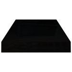 vidaXL Rafturi de perete, 2 buc., negru extralucios, 50x23x3,8 cm, MDF vidaXL Rafturi de perete, 2 buc., negru extralucios, 50x23x3,8 cm, MDF