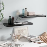 vidaXL Rafturi de perete 2 buc. negru extralucios, 60x23,5x3,8 cm, MDF vidaXL Rafturi de perete 2 buc. negru extralucios, 60x23,5x3,8 cm, MDF