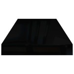 vidaXL Rafturi de perete 2 buc. negru extralucios, 60x23,5x3,8 cm, MDF vidaXL Rafturi de perete 2 buc. negru extralucios, 60x23,5x3,8 cm, MDF