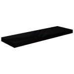vidaXL Raft de perete suspendat negru extralucios, 80x23,5x3,8 cm, MDF