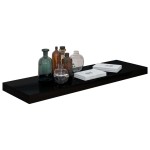 vidaXL Raft de perete suspendat negru extralucios, 80x23,5x3,8 cm, MDF
