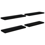 vidaXL Rafturi de perete, 4 buc., negru extralucios 80x23,5x3,8 cm MDF