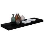 vidaXL Rafturi de perete, 4 buc., negru extralucios 80x23,5x3,8 cm MDF