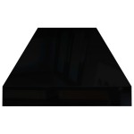 vidaXL Rafturi de perete, 4 buc., negru extralucios 80x23,5x3,8 cm MDF