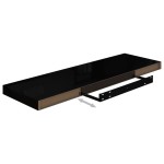 vidaXL Rafturi de perete, 4 buc., negru extralucios 80x23,5x3,8 cm MDF