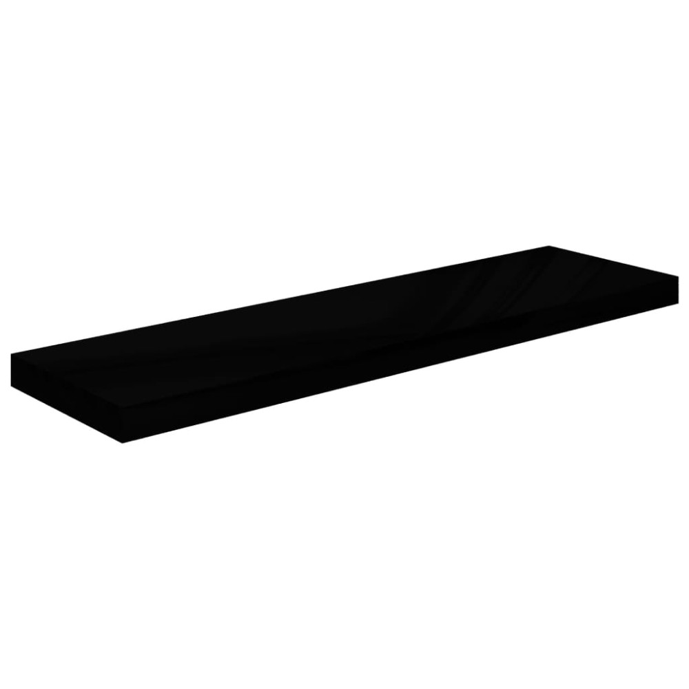 vidaXL Raft perete suspendat, negru extralucios, 90x23,5x3,8 cm, MDF