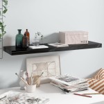 vidaXL Raft perete suspendat, negru extralucios, 90x23,5x3,8 cm, MDF vidaXL Raft perete suspendat, negru extralucios, 90x23,5x3,8 cm, MDF