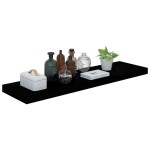 vidaXL Rafturi de perete, 2 buc., negru extralucios 90x23,5x3,8 cm MDF