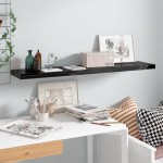 vidaXL Raft perete suspendat, negru extralucios, 120x23,5x3,8 cm, MDF vidaXL Raft perete suspendat, negru extralucios, 120x23,5x3,8 cm, MDF
