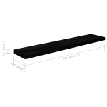 vidaXL Raft perete suspendat, negru extralucios, 120x23,5x3,8 cm, MDF vidaXL Raft perete suspendat, negru extralucios, 120x23,5x3,8 cm, MDF
