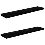vidaXL Rafturi de perete, 2 buc. negru extralucios 120x23,5x3,8 cm MDF