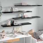 vidaXL Rafturi de perete 4 buc. negru extralucios 120x23,5x3,8 cm MDF vidaXL Rafturi de perete 4 buc. negru extralucios 120x23,5x3,8 cm MDF