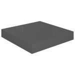vidaXL Rafturi de perete, 4 buc., gri extralucios, 23x23,5x3,8 cm, MDF