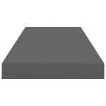 vidaXL Rafturi de perete, 2 buc., gri extralucios, 60x23,5x3,8 cm, MDF
