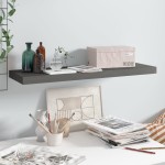 vidaXL Raft de perete suspendat, gri extralucios, 80x23,5x3,8 cm, MDF vidaXL Raft de perete suspendat, gri extralucios, 80x23,5x3,8 cm, MDF