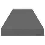 vidaXL Rafturi de perete, 4 buc., gri extralucios, 80x23,5x3,8 cm, MDF