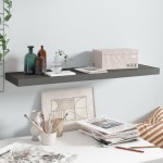 vidaXL Raft de perete suspendat, gri extralucios, 90x23,5x3,8 cm, MDF vidaXL Raft de perete suspendat, gri extralucios, 90x23,5x3,8 cm, MDF