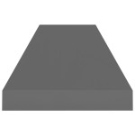 vidaXL Raft de perete suspendat, gri extralucios, 90x23,5x3,8 cm, MDF vidaXL Raft de perete suspendat, gri extralucios, 90x23,5x3,8 cm, MDF