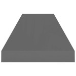 vidaXL Rafturi de perete, 2 buc., gri extralucios, 90x23,5x3,8 cm, MDF