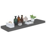 vidaXL Rafturi de perete, 4 buc., gri extralucios, 90x23,5x3,8 cm, MDF
