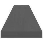 vidaXL Rafturi de perete, 2 buc., gri extralucios, 120x23,5x3,8 cm MDF