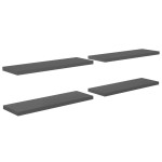 vidaXL Rafturi de perete, 4 buc., gri extralucios, 120x23,5x3,8 cm MDF