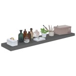 vidaXL Rafturi de perete, 4 buc., gri extralucios, 120x23,5x3,8 cm MDF