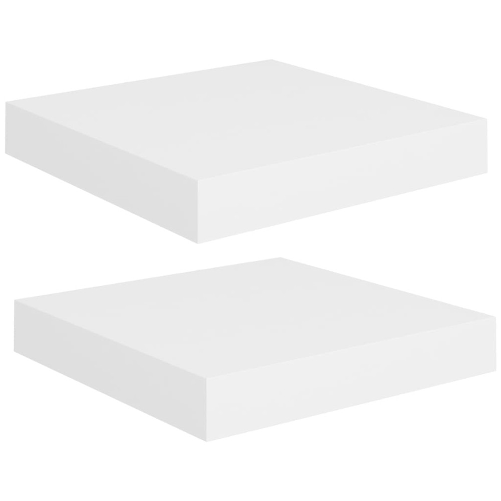 vidaXL Rafturi de perete suspendate, 2 buc., alb, 23x23,5x3,8 cm, MDF