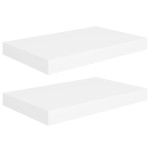vidaXL Rafturi de perete suspendate, 2 buc., alb, 40x23x3,8 cm, MDF