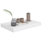 vidaXL Rafturi de perete suspendate, 2 buc., alb, 40x23x3,8 cm, MDF