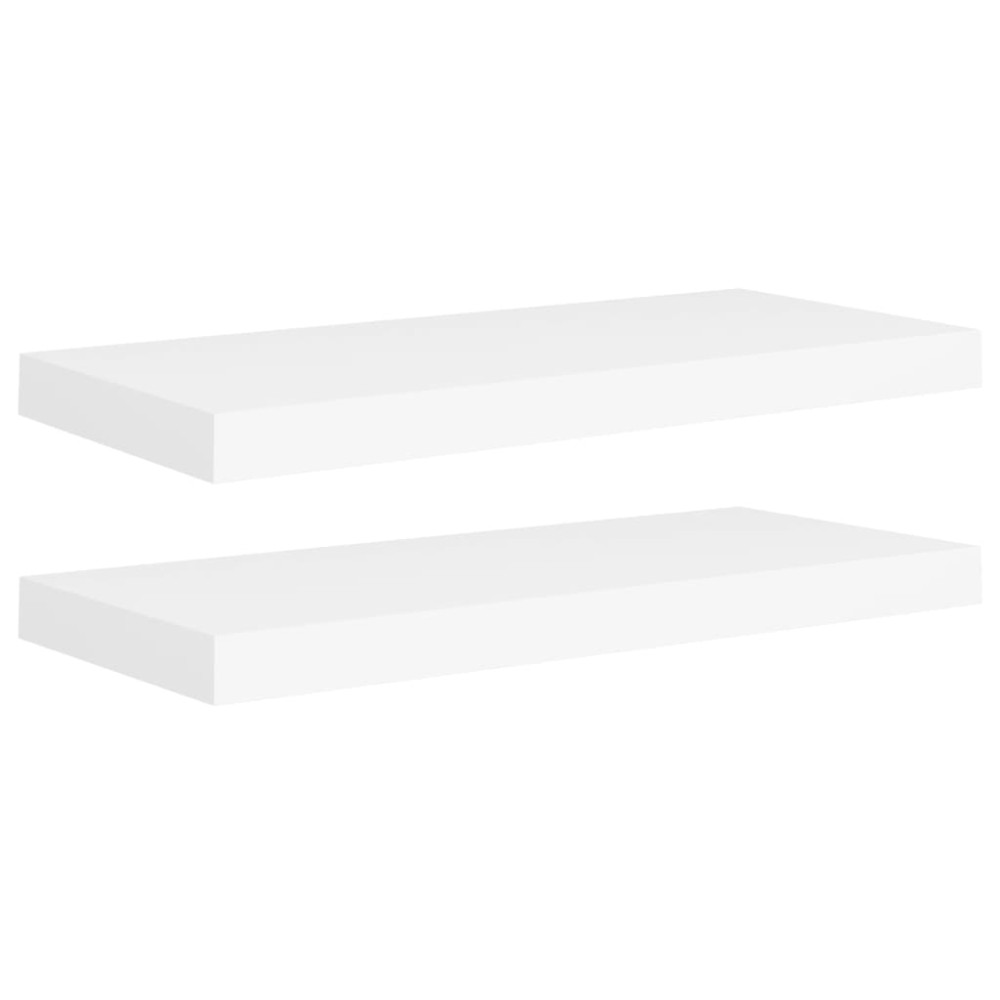 vidaXL Rafturi de perete suspendate, 2 buc., alb, 60x23,5x3,8 cm, MDF